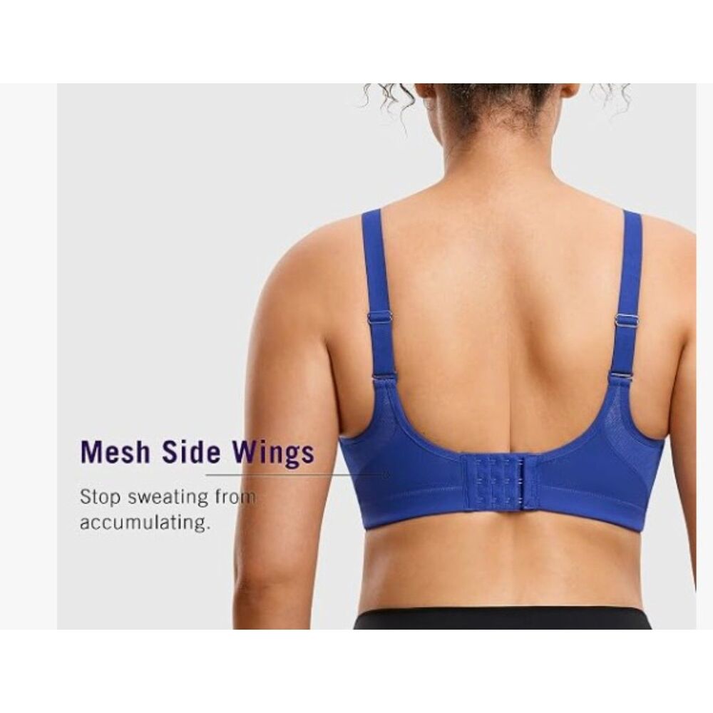 NEW Syrokan Sports Bra Womens 40D Royal Blue High Support Wireless New - Picture 2 of 6